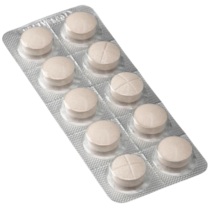 Blister pack of ten round beige tablets with scored surfaces, suitable for cheese starters and supplies, featured in Kitchen & Food, Specialty Equipment, DIY Cheese and Yogurt, Best Sellers, and Promo Eligible collections.