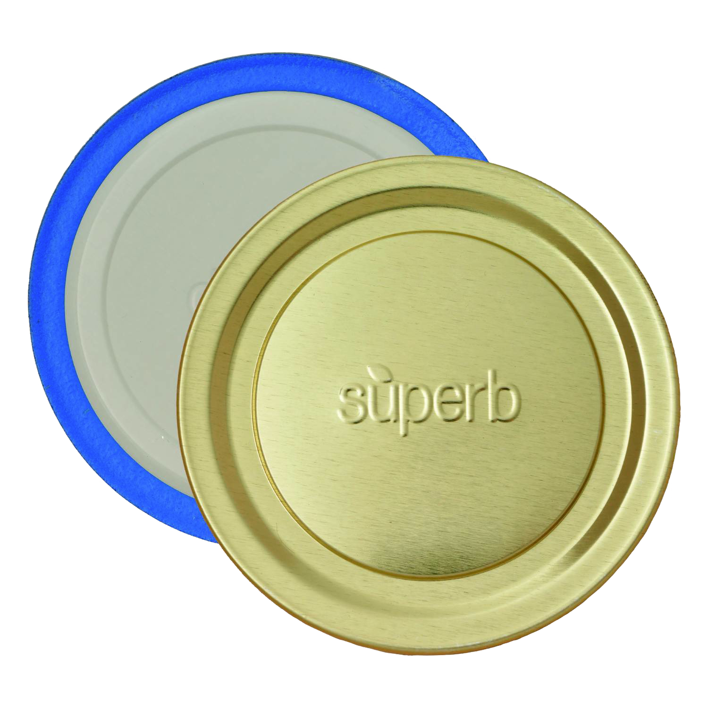 Two handcrafted wide-mouth canning jar lids and bands, made in USA with BluSeal™ adhesive for superior sealing, ideal for Kitchen & Food and Food Preservation collections.