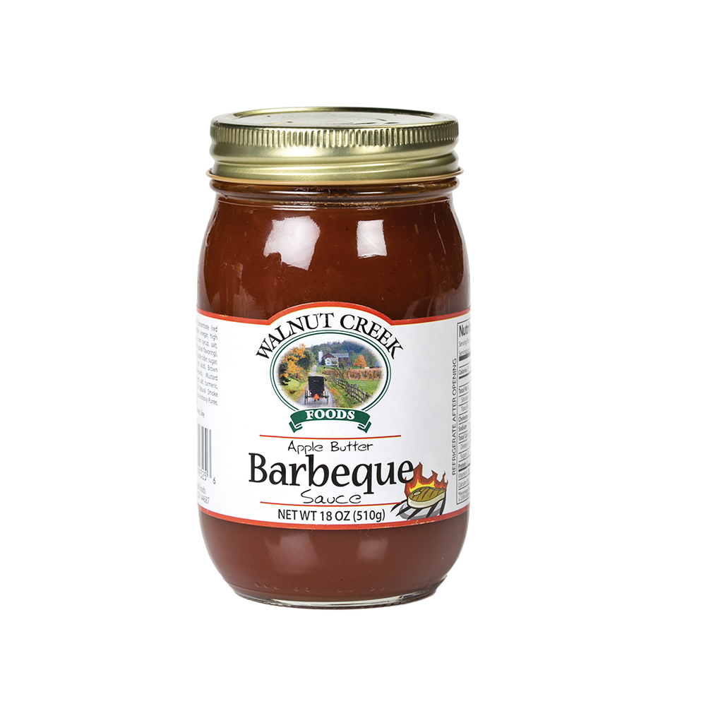 Handcrafted jar of apple butter barbecue sauce with rich, sweet and tangy flavor, made in USA, featured in Farm, Garden & Tool, Kitchen & Food, Apple Harvest Supplies, Food, Pantry, USA Made, Best Sellers, and Promo Eligible collections.