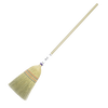 Handcrafted authentic corn straw broom with wooden handle, Amish made in USA, ideal for sweeping hardwood floors, tile, and patios, featured in Home & Decor and Household Cleaning collections.