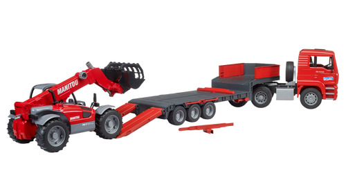 Bruder Toys MAN TGA Low Loader with Manitou Telehandler