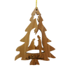Handcrafted olive wood Christmas tree ornament featuring a nativity silhouette, perfect for Home & Decor, Holiday Decor, Best Sellers, and Promo Eligible collections.