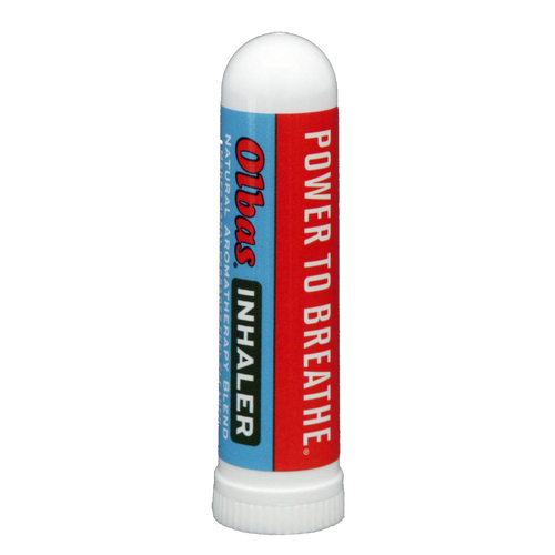 Compact all-natural inhaler in a white plastic tube with red and blue label reading "Power to Breathe," ideal for Health & Wellness, Health Remedies, Best Sellers, and Promo Eligible collections.