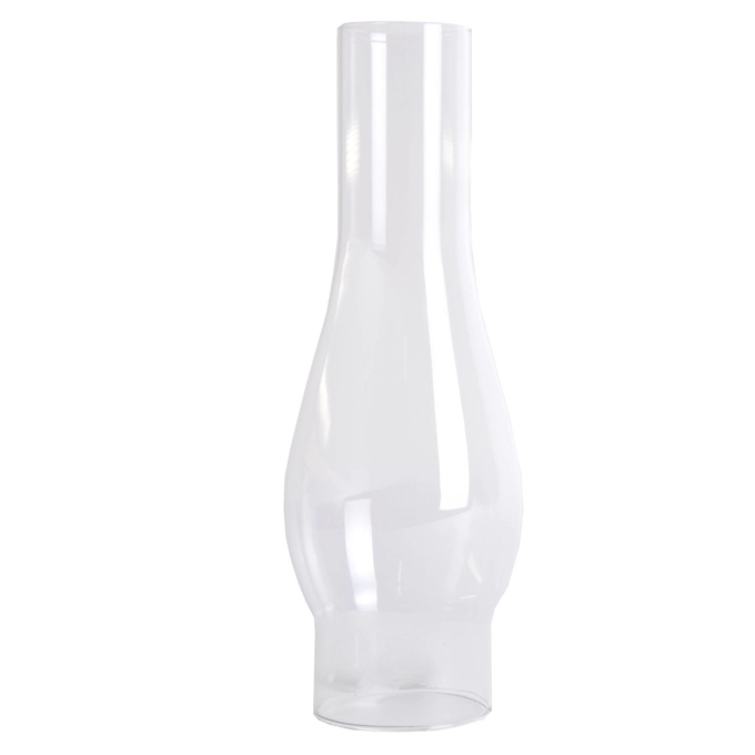 Clear glass oil lamp chimney with a 2-5/8" base designed for round wick lamps, offered in Lamps & Lighting, Parts and Accessories, Chimneys and Globes, Best Sellers, and Promo Eligible collections.