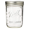 Clear glass wide-mouth pint jar with metal screw-on lid, handcrafted in the USA for use in Kitchen & Food, Food Preservation, Canning, and Canning Jars and Accessories collections.