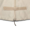 Close-up of a beige ripstop fabric cover with a full-length zipper and an exterior fastening strap, designed for quick and secure use, part of Farm, Garden & Tool, Camping, Best Sellers, and Promo Eligible collections.