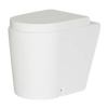 Compact white composting toilet with smooth lines and vented base, designed for easy installation and odor control in RVs and tiny homes, featured in Appliances and Best Sellers.