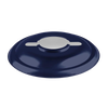 Handcrafted steel reflector shade in deep blue with a smooth finish, designed to direct light downward and reduce glare for oil lanterns, featured in Lamps & Lighting and Emergency Supplies collections.