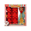 3-piece gingerbread man baking set featuring a red silicone cupcake mold, wooden-handled spatula, and metal cookie cutter, ideal for Kitchen & Food, Cookware, and Baking Supplies collections.