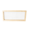 Handmade wooden frame with metal mesh designed for beekeeping use, Amish made and USA crafted, suitable for 5-frame hives in farm, garden, and tool collections.