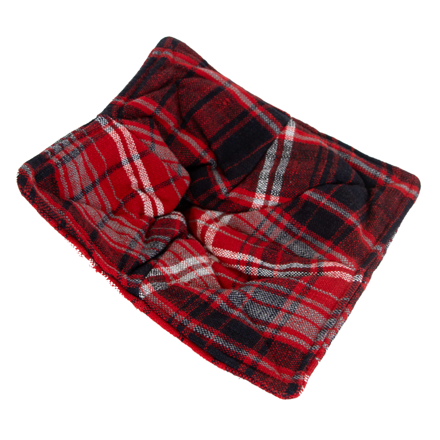 Red and black plaid cotton bowl cozy with stitched design, handcrafted for protecting hands and tabletops, ideal for Kitchen & Food, Kitchen Textiles, Storage and Serving, Best Sellers, and Promo Eligible collections.