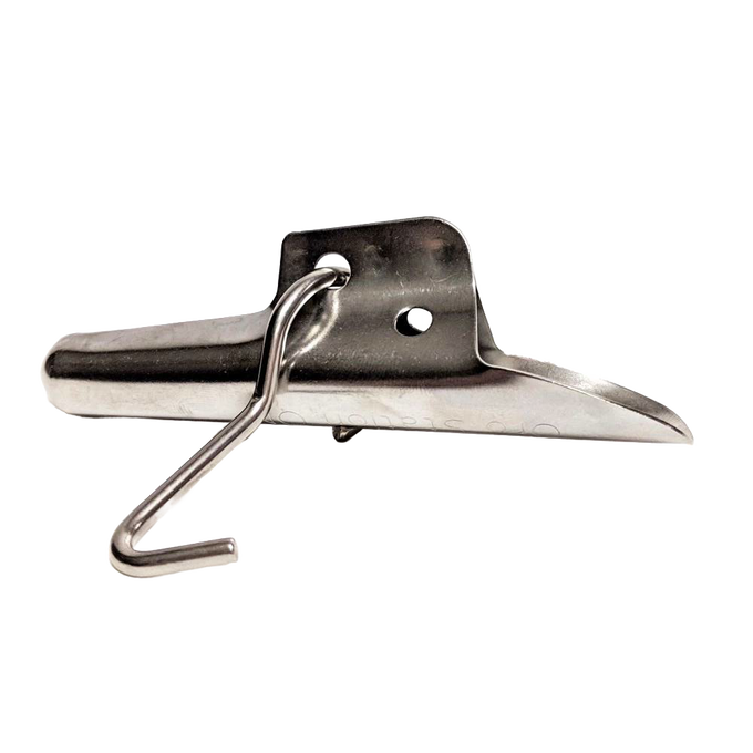 Heavy-duty stainless steel bucket spile with integrated hook for hanging collection buckets in maple syrup sugaring, crafted for lasting use in Farm, Garden & Tool, Orchard and Grove, and Best Sellers collections.