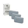 Three bars of handcrafted charcoal soap with a simple box packaging, ideal for Health & Wellness, Grooming and Personal Hygiene, Soaps, USA Made, and Best Sellers collections.