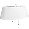 Ivory-colored double headboard lamp shade with two pull chains and hanging hooks, designed for focused lighting over the shoulder, featured in Home & Decor and Lamps & Lighting collections.