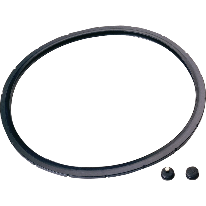 Handcrafted replacement sealing ring and two valve plugs for pressure canners, designed for use in Kitchen & Food, Food Preservation, Canning Accessories, and Pressure Canners collections.