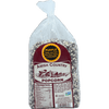 Clear plastic bag filled with tender, purple-hued popcorn kernels with fewer hulls, featuring a traditional label highlighting antioxidant content; ideal for Kitchen & Food and Snacks collections.