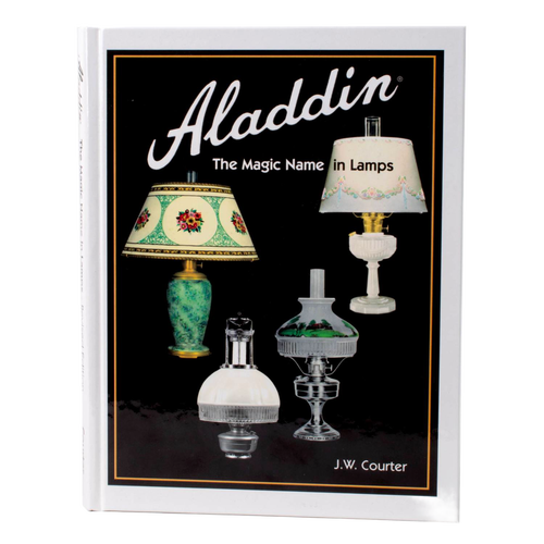 Hardcover book featuring a detailed history of iconic Aladdin lamps with black and white photos and illustrations, ideal for Heritage and Lifestyle Books and Best Sellers collections.