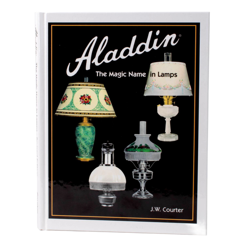 Hardcover book featuring a detailed history of iconic Aladdin lamps with black and white photos and illustrations, ideal for Heritage and Lifestyle Books and Best Sellers collections.