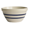 Stoneware shoulder bowl with classic blue stripes, handcrafted and made in USA, perfect for baking, mixing, serving, and part of Kitchen & Food, Cookware, and Bread Making Supplies collections.