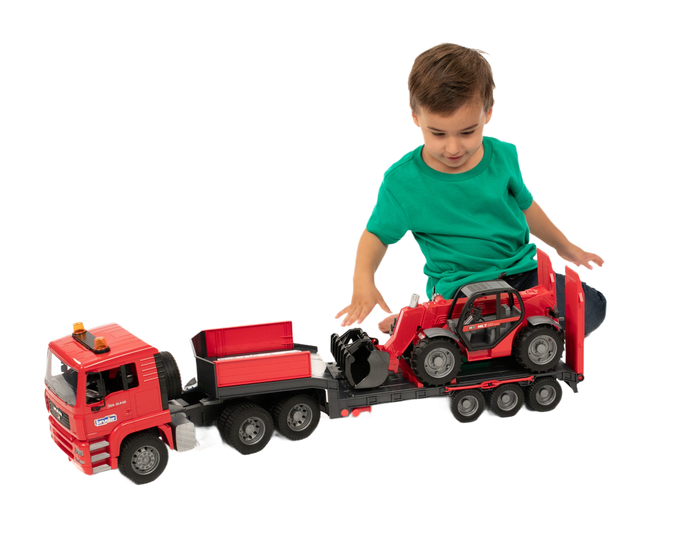 Bruder Toys MAN TGA Low Loader with Manitou Telehandler