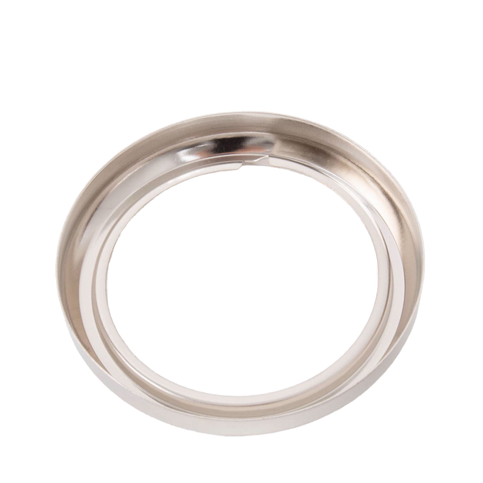 Nickel-plated burner collar with a thread ring crafted to fit most Aladdin glass lamp fonts, featured in Lamps & Lighting, Parts and Accessories, Lamp Burners and Collars, Best Sellers, and Promo Eligible collections.