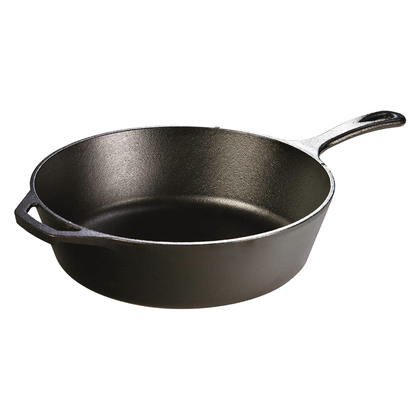 Deep cast iron skillet with assist handle and long grip, designed for versatile use in cooking, grilling, baking, and camping, from Farm, Garden & Tool and Cookware collections.
