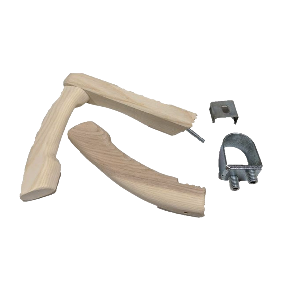 Handcrafted Canadian ash snath handle components with metal hardware for assembly, made by Amish artisans, designed for durability in Farm, Garden & Tool, Lawncare, Best Sellers, Promo Eligible collections.