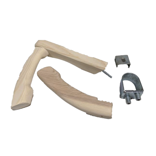 Handcrafted Canadian ash snath handle components with metal hardware for assembly, made by Amish artisans, designed for durability in Farm, Garden & Tool, Lawncare, Best Sellers, Promo Eligible collections.