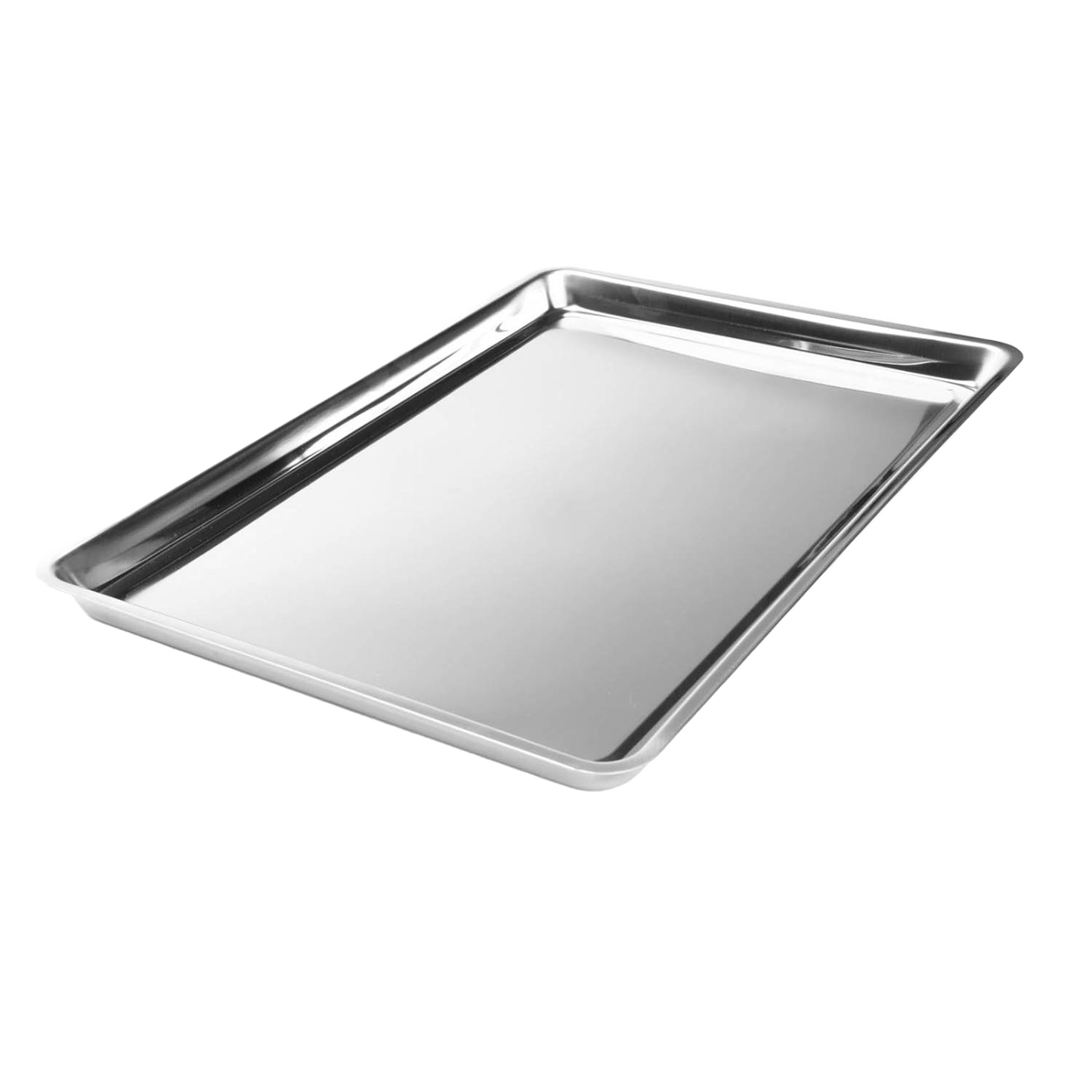 Stainless steel baking pan with a smooth, polished surface, designed for versatile use in Kitchen & Food, Cookware, Baking Supplies, Pots and Pans, Best Sellers, and Promo Eligible collections.