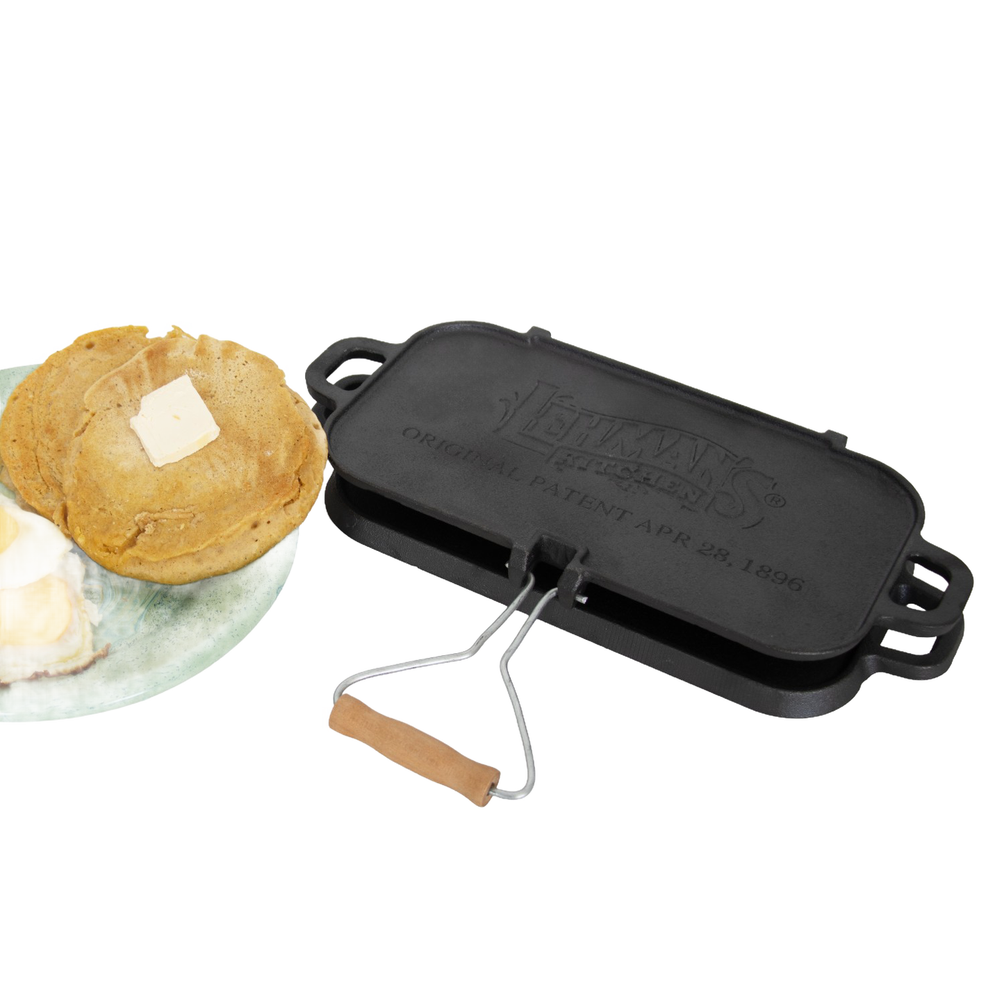 Lehman's Kitchen Compact Cast Iron Flip Griddle & Sandwich Press