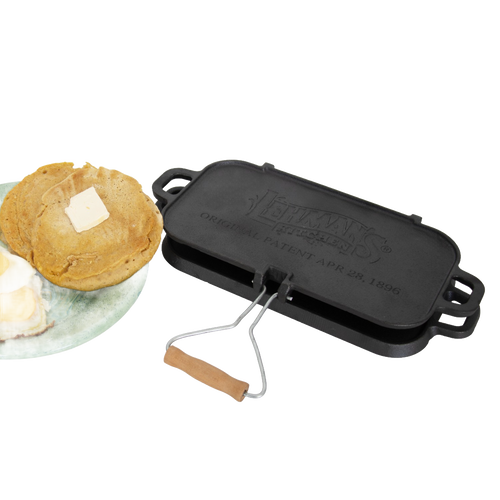Lehman's Kitchen Compact Cast Iron Flip Griddle & Sandwich Press