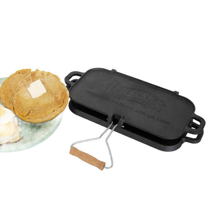 Lehman's Kitchen Compact Cast Iron Flip Griddle & Sandwich Press