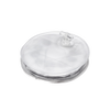 Inflatable clear solar-powered LED light featuring a compact, portable design with a valve for easy inflation, ideal for camping, emergency supplies, and outdoor use.