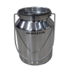 Shining small stainless steel milk can with a seamless 5-liter capacity and sturdy handle, designed for easy cleaning and storage in farm, garden, and animal care collections.