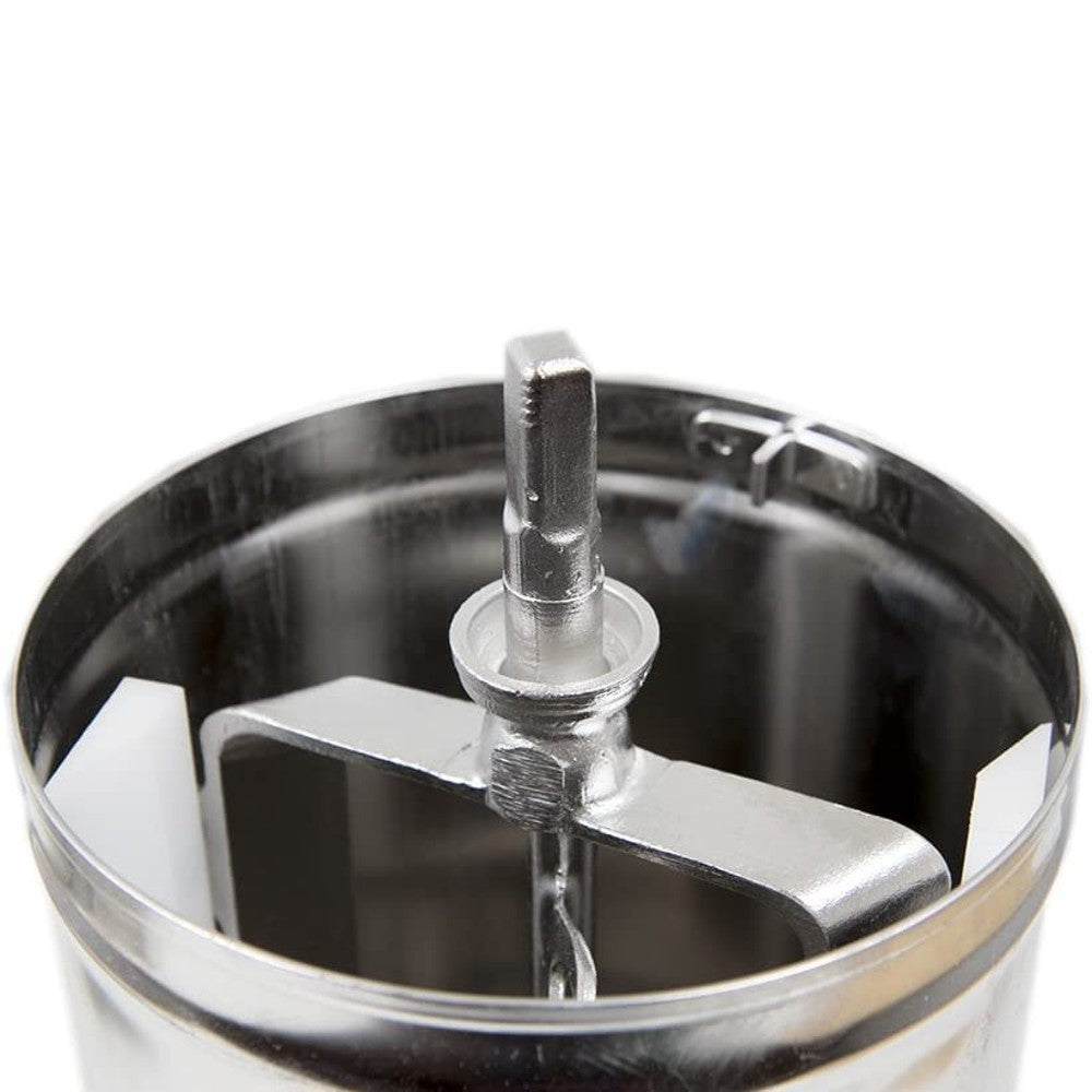 Polished stainless steel ice cream canister paddle and churn shaft, handcrafted for use in Amish-made ice cream freezers, ideal for Kitchen & Food and Specialty Equipment collections.