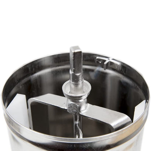 Polished stainless steel ice cream canister paddle and churn shaft, handcrafted for use in Amish-made ice cream freezers, ideal for Kitchen & Food and Specialty Equipment collections.