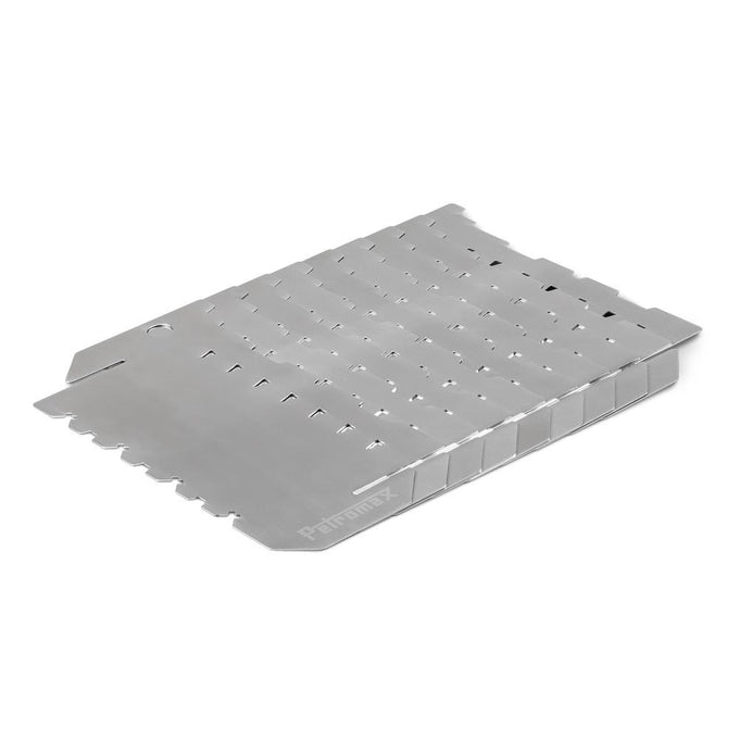 Stainless steel windbreak panel with a plug-in design to shield fire bowls and Dutch ovens from wind, suitable for outdoor cooking in Farm, Garden & Tool, Camping, Best Sellers, and Promo Eligible collections.