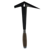 Versatile handcrafted slater's hammer with heat-treated steel head and leather handle, designed for farm, garden, and hand tool use, perfect for roofing and general tasks.