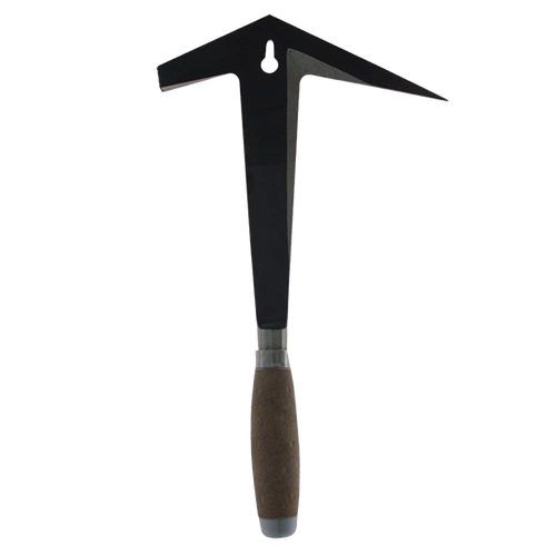 Versatile handcrafted slater's hammer with heat-treated steel head and leather handle, designed for farm, garden, and hand tool use, perfect for roofing and general tasks.