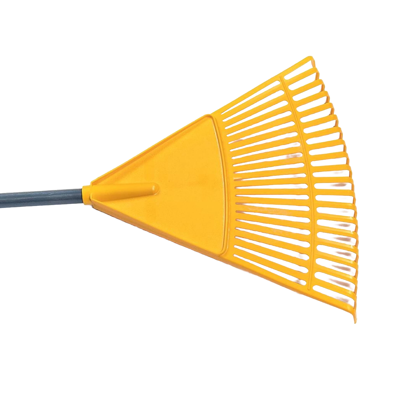 Child-sized yellow plastic leaf rake with sturdy handle, designed for children ages 6 and up to support real outdoor gardening and play in Toys, Children's Toys, Outdoor Play, and Best Sellers collections.