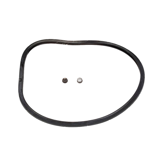 Flexible sealing ring with two small black screw caps, designed for kitchen pressure canners, featured in Food Preservation, Canning Accessories, and Kitchen & Food collections.