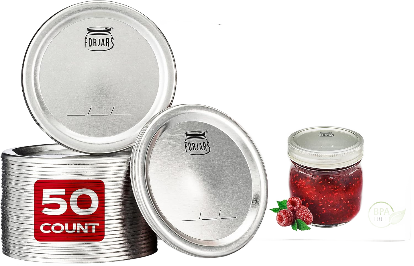 FORJARS Canning Lids for Regular or Wide Mouth Jars