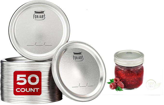 FORJARS Canning Lids for Regular or Wide Mouth Jars