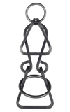 Handcrafted metal brain teaser puzzle with interlocking geometric shapes, made in USA, featured in Toys, Books & Games, Games and Puzzles, and Best Sellers collections.