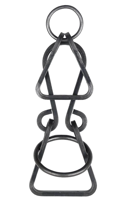 Handcrafted metal brain teaser puzzle with interlocking geometric shapes, made in USA, featured in Toys, Books & Games, Games and Puzzles, and Best Sellers collections.