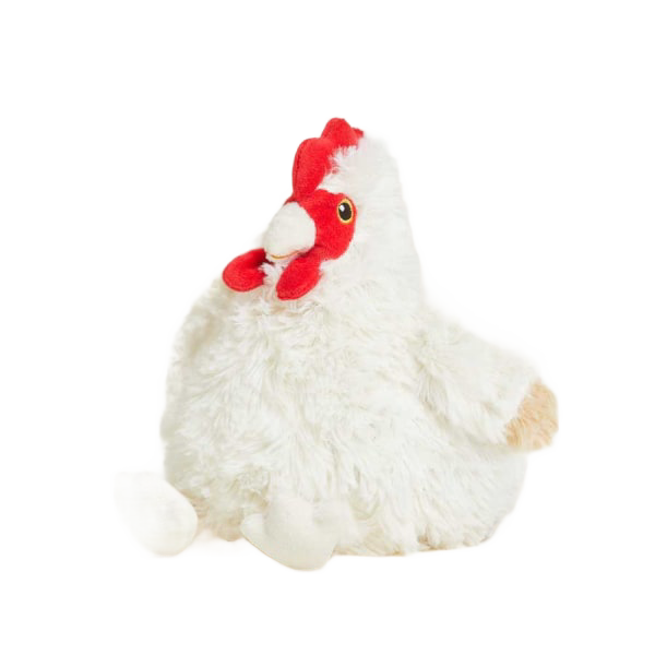 Plush white chicken with red comb and wattles, soft and microwaveable with soothing dried French lavender scent, ideal for Health & Wellness and Children's Toys collections.