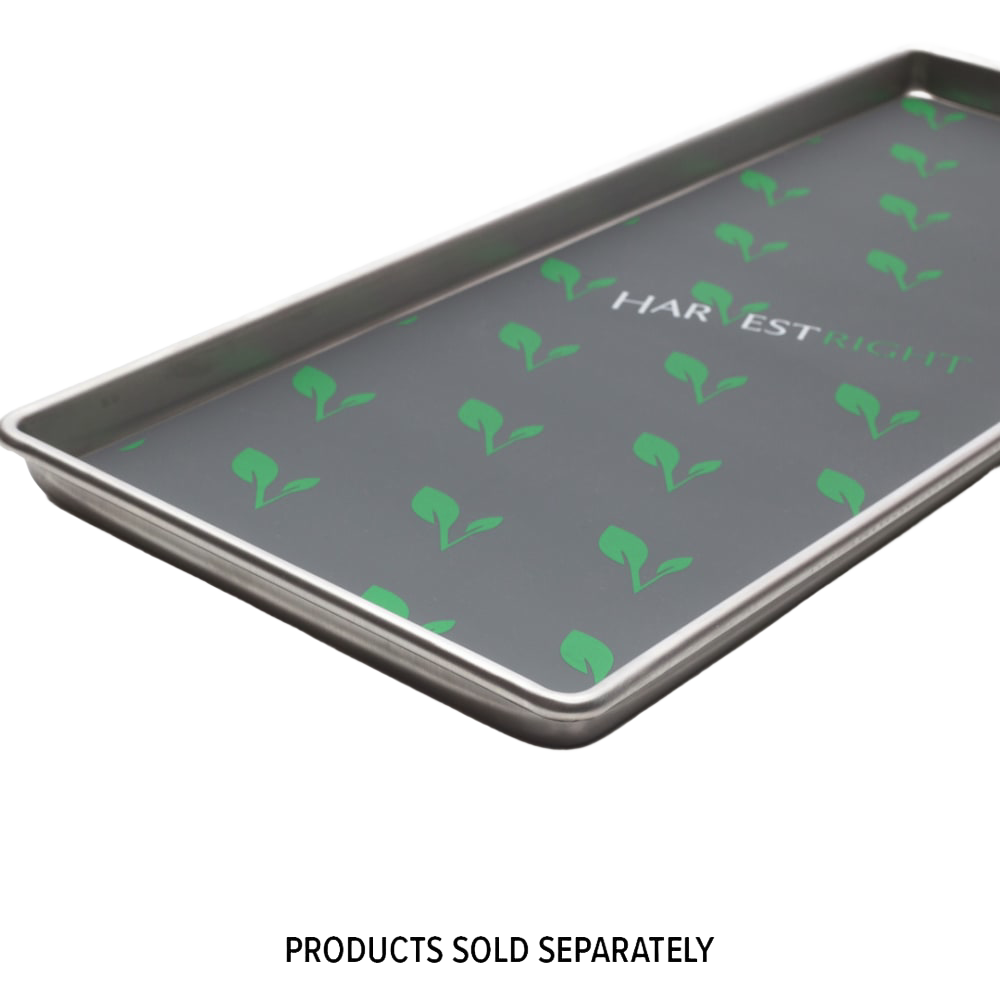 Rectangular stainless steel tray with raised edges and printed green leaf pattern, suitable for kitchen and food preservation, drying, best sellers, and promo collections.
