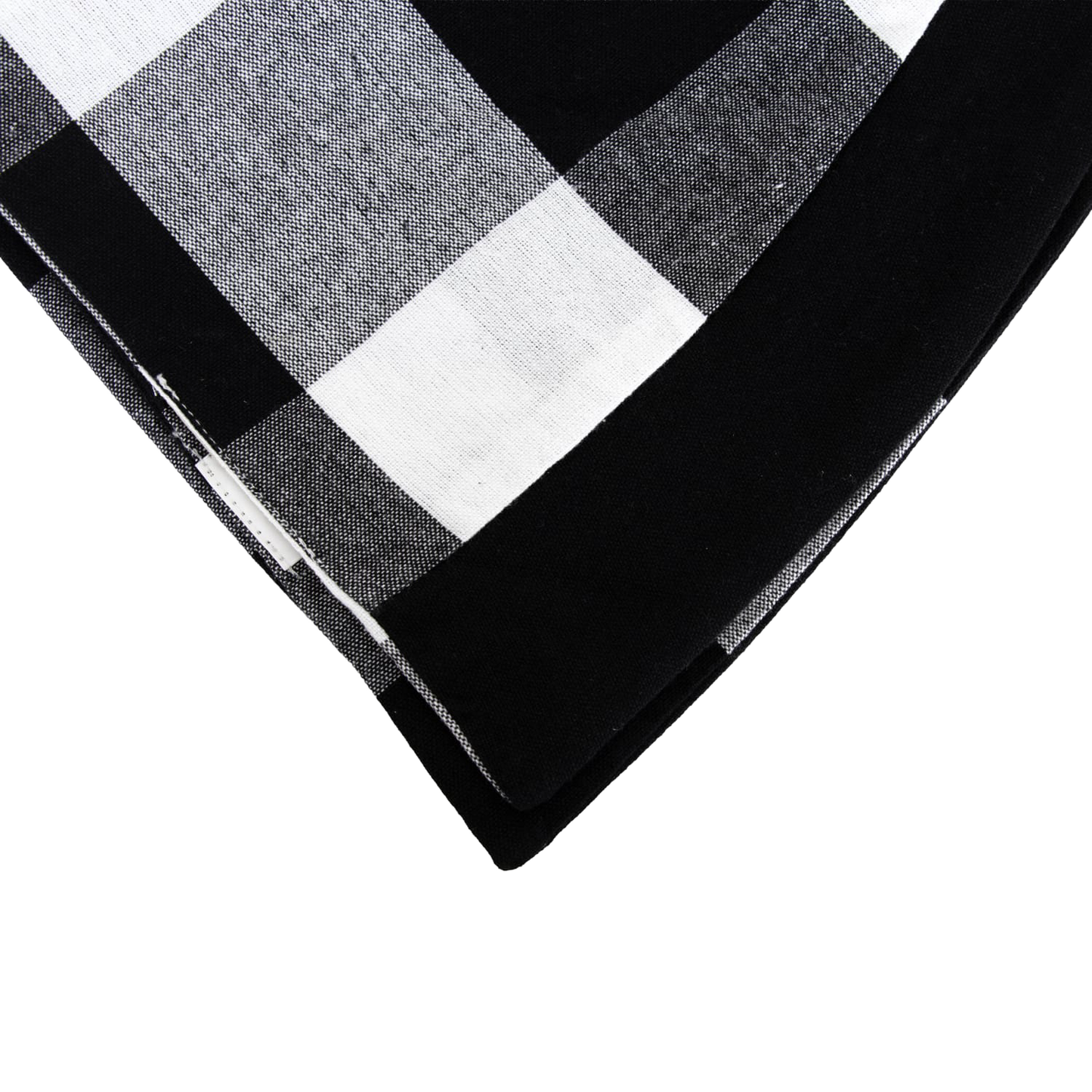 Handcrafted buffalo check tree skirt with bold black and white pattern, made of soft cotton, ideal for adding cozy country charm to holiday decor in Home & Decor, Holiday Decor, Best Sellers, Promo Eligible collections.