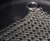 Stainless steel chainmail cleaner designed for scrubbing cast and wrought iron cookware, handcrafted and featured in Home & Decor, Household Cleaning, and Cleaning Utensils collections.