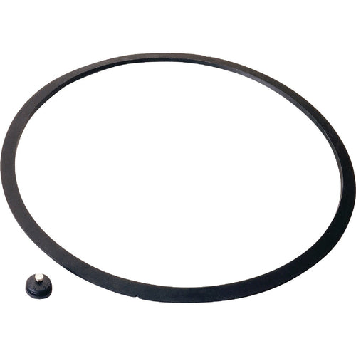 Replacement sealing ring for pressure cookers, designed for canning and food preservation, shown with a small valve accessory, compatible with various kitchen models.